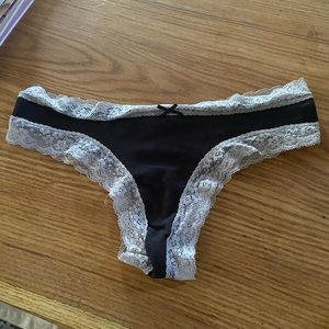 Black Underwear With White Lace